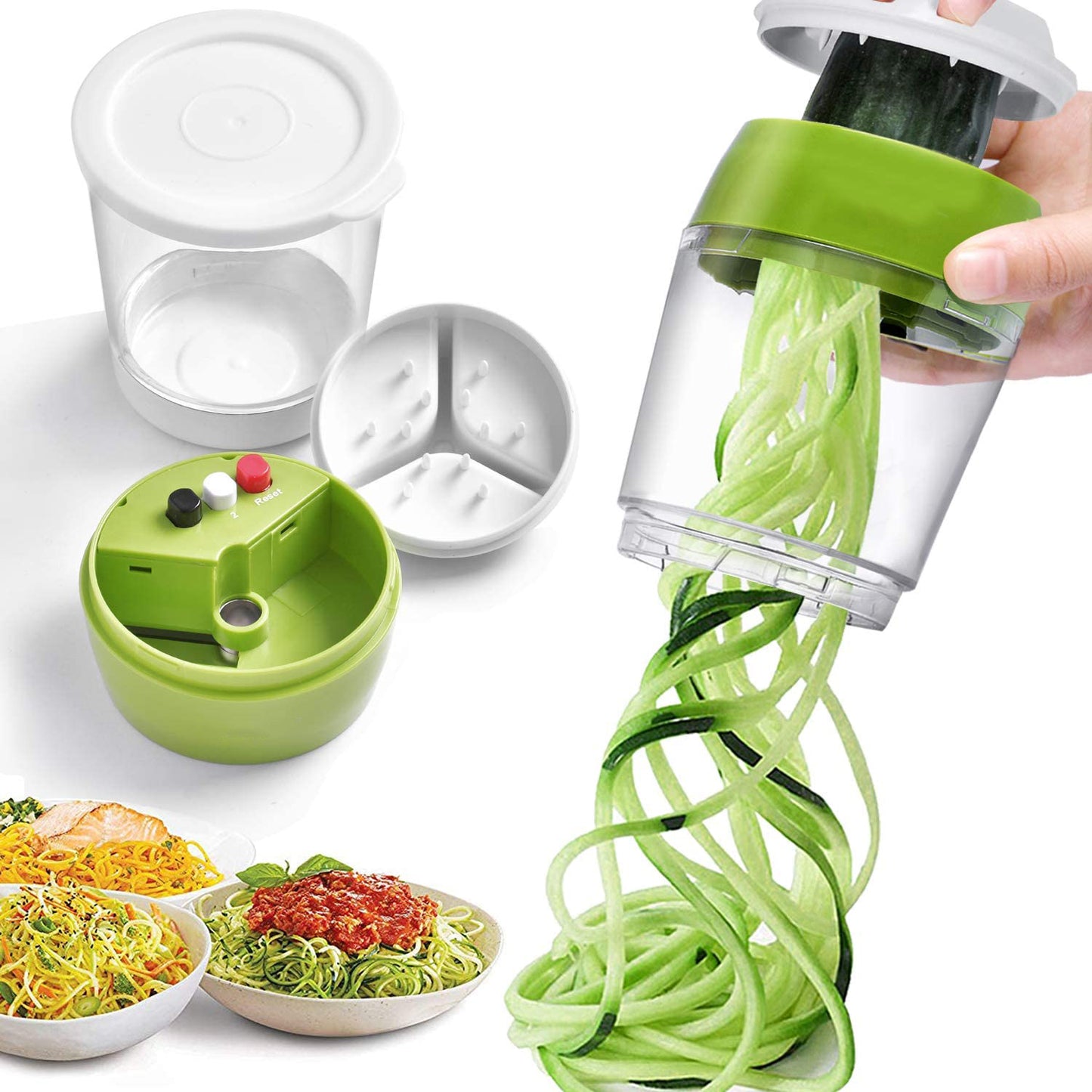 Cortador de verduras en espiral compacto.
