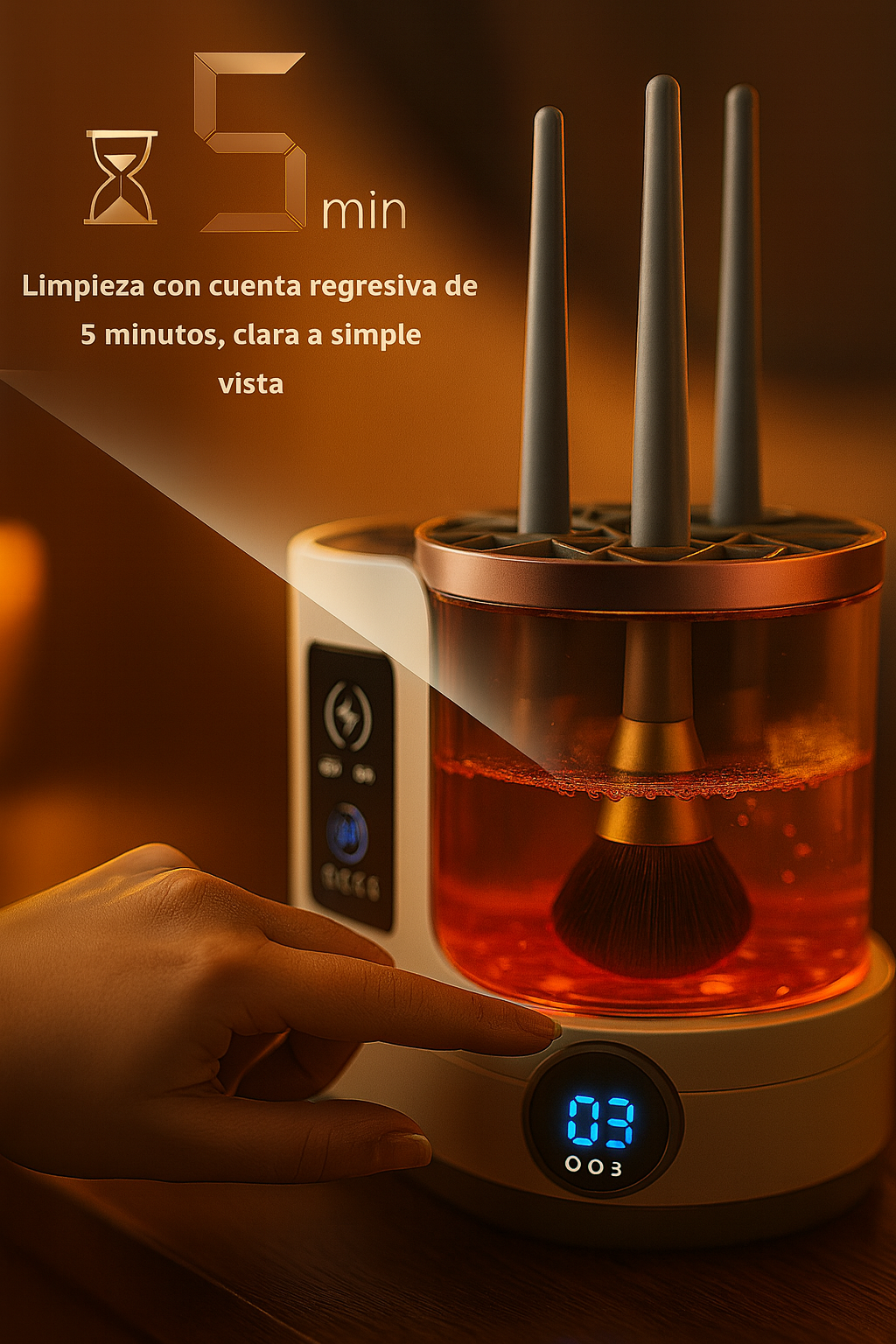 Estación de limpieza de brochas 2 en 1