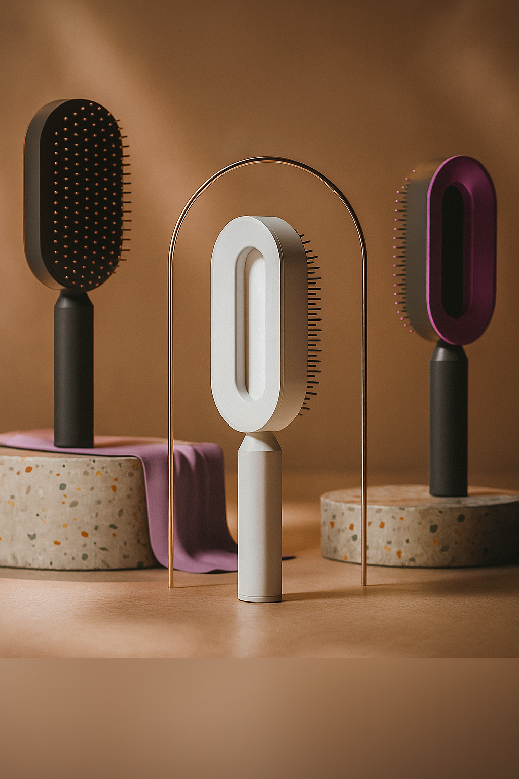 Cepillo de Cabello Auto-Limpiante