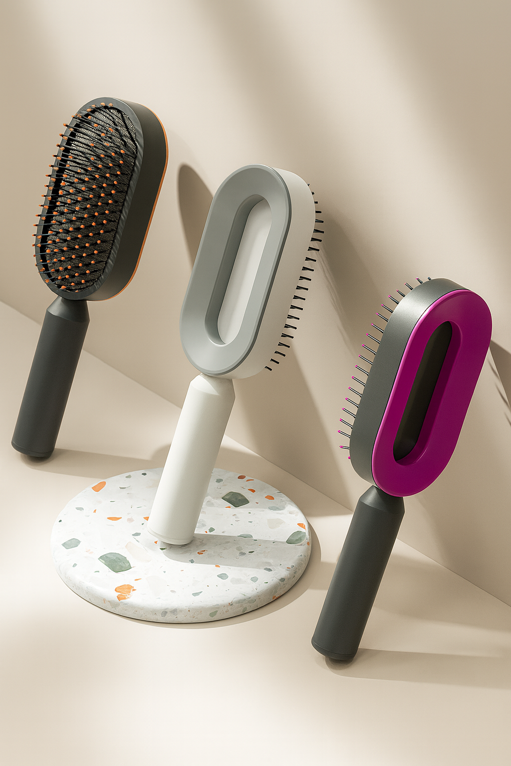 Cepillo de Cabello Auto-Limpiante