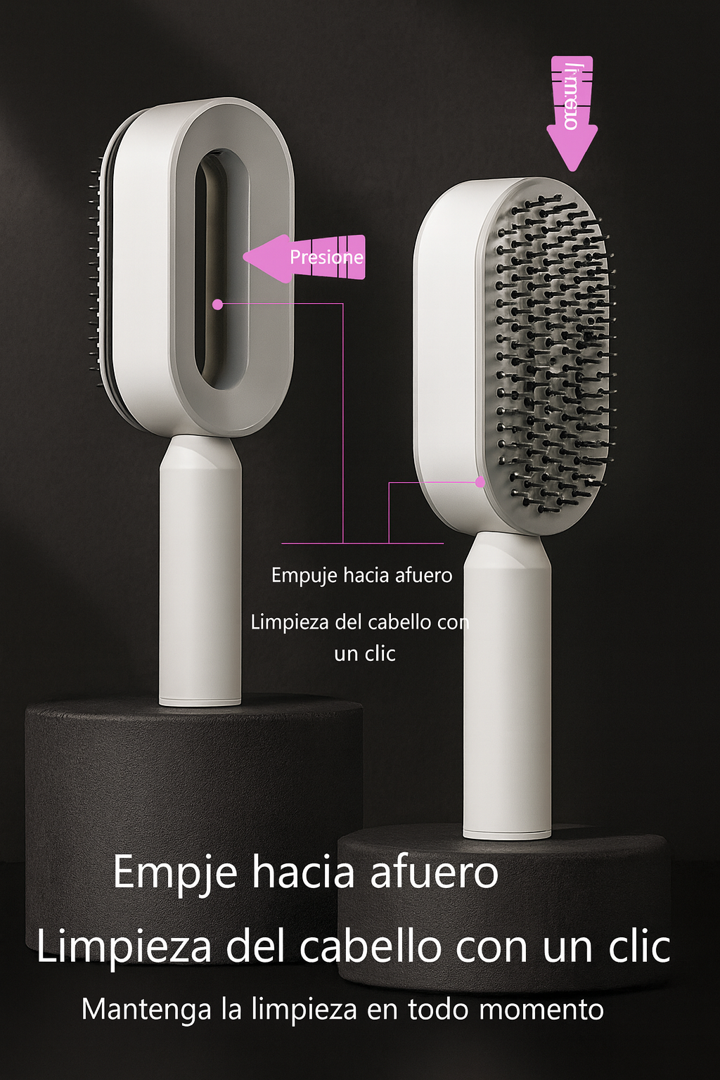 Cepillo de Cabello Auto-Limpiante