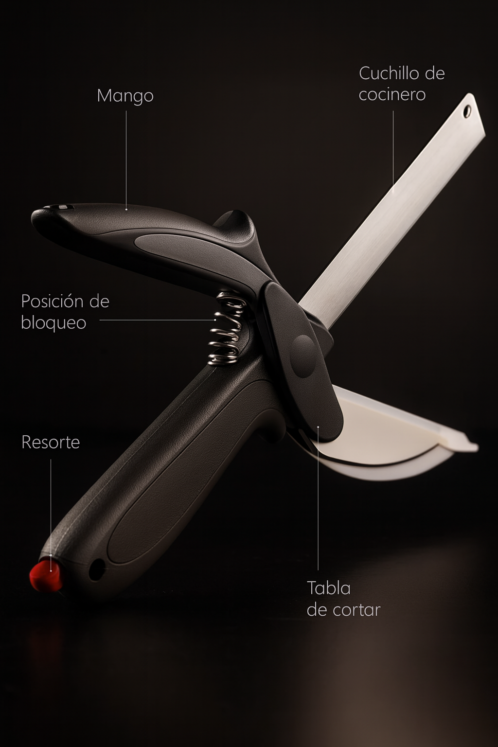 Cortador Cocina 2 En 1 Cuchillo Tijeras