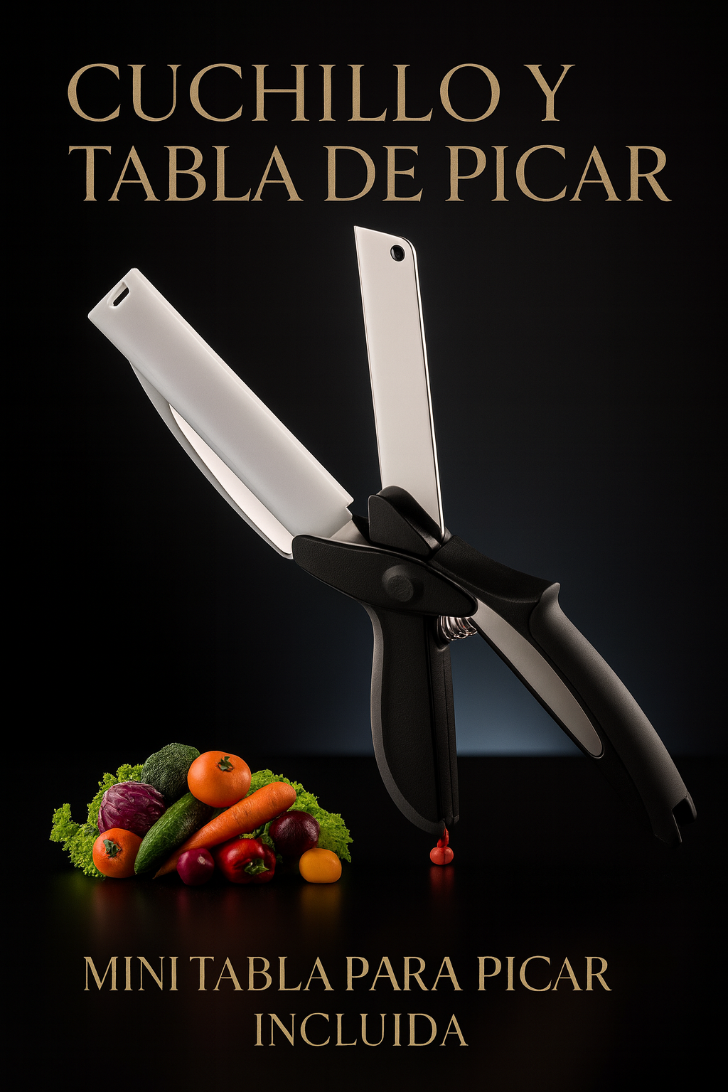 Cortador Cocina 2 En 1 Cuchillo Tijeras