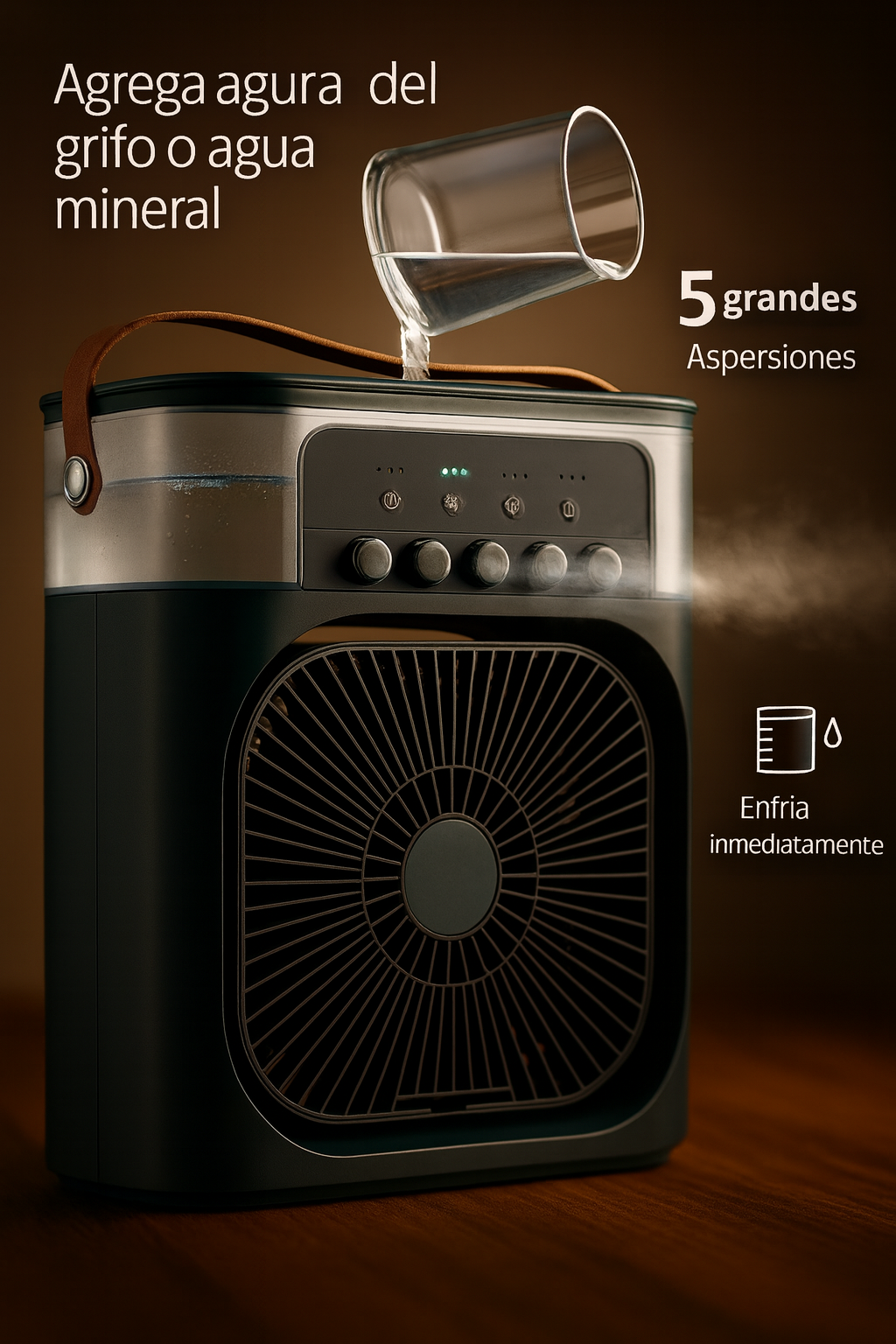 Mini Ventilador Aire Acondicionado Led