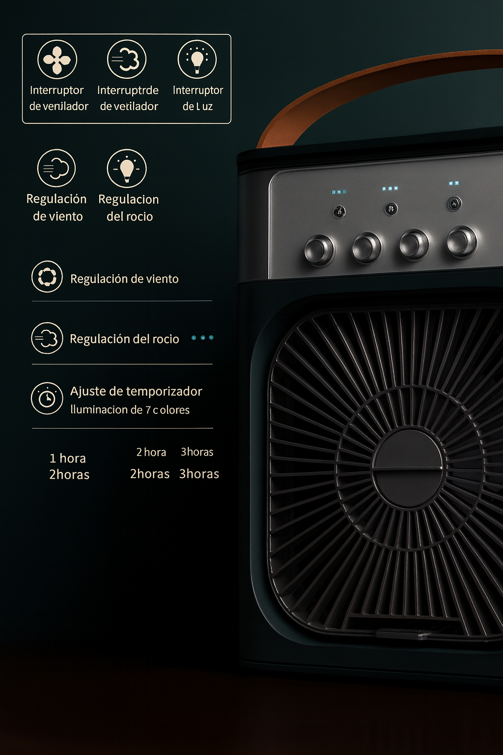 Mini Ventilador Aire Acondicionado Led