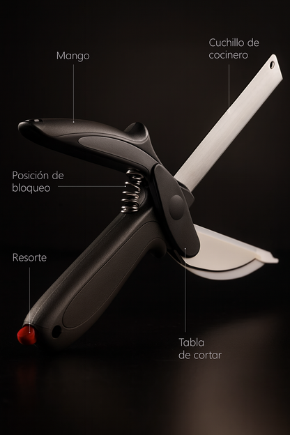 Cortador Cocina 2 En 1 Cuchillo Tijeras