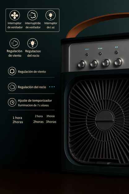Mini Ventilador Aire Acondicionado Led